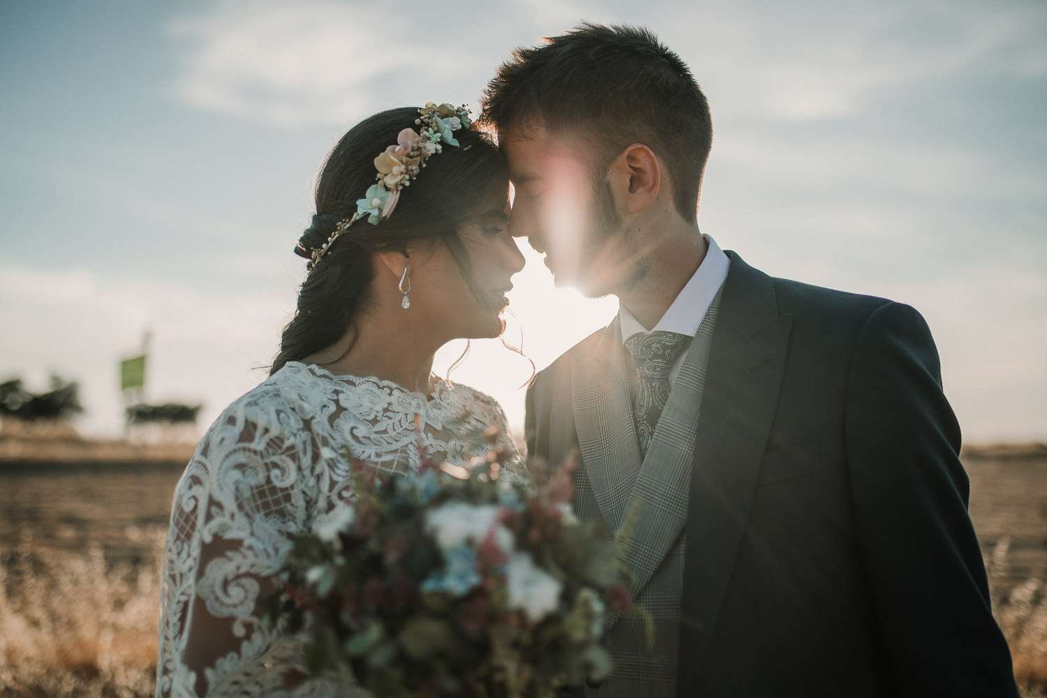 fotografia de boda al atardecer